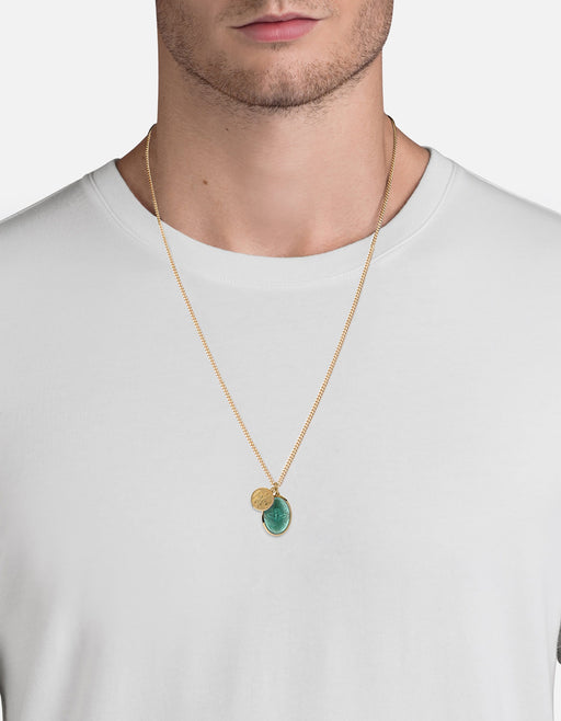 Miansai Necklaces Mini Dove Necklace, Gold/Teal